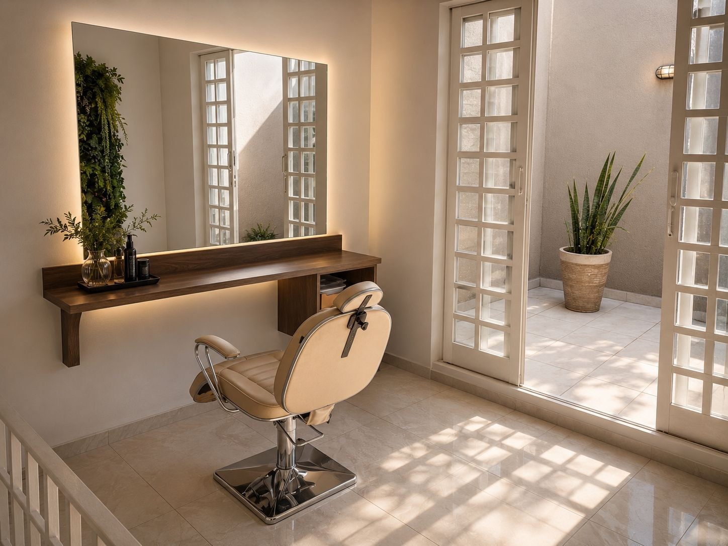 Espaço de atendimento do Beauty House