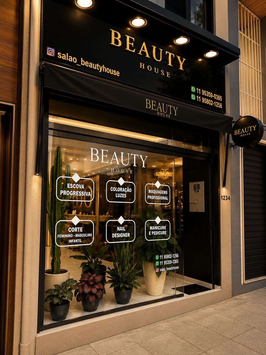 Fachada do salão Beauty House